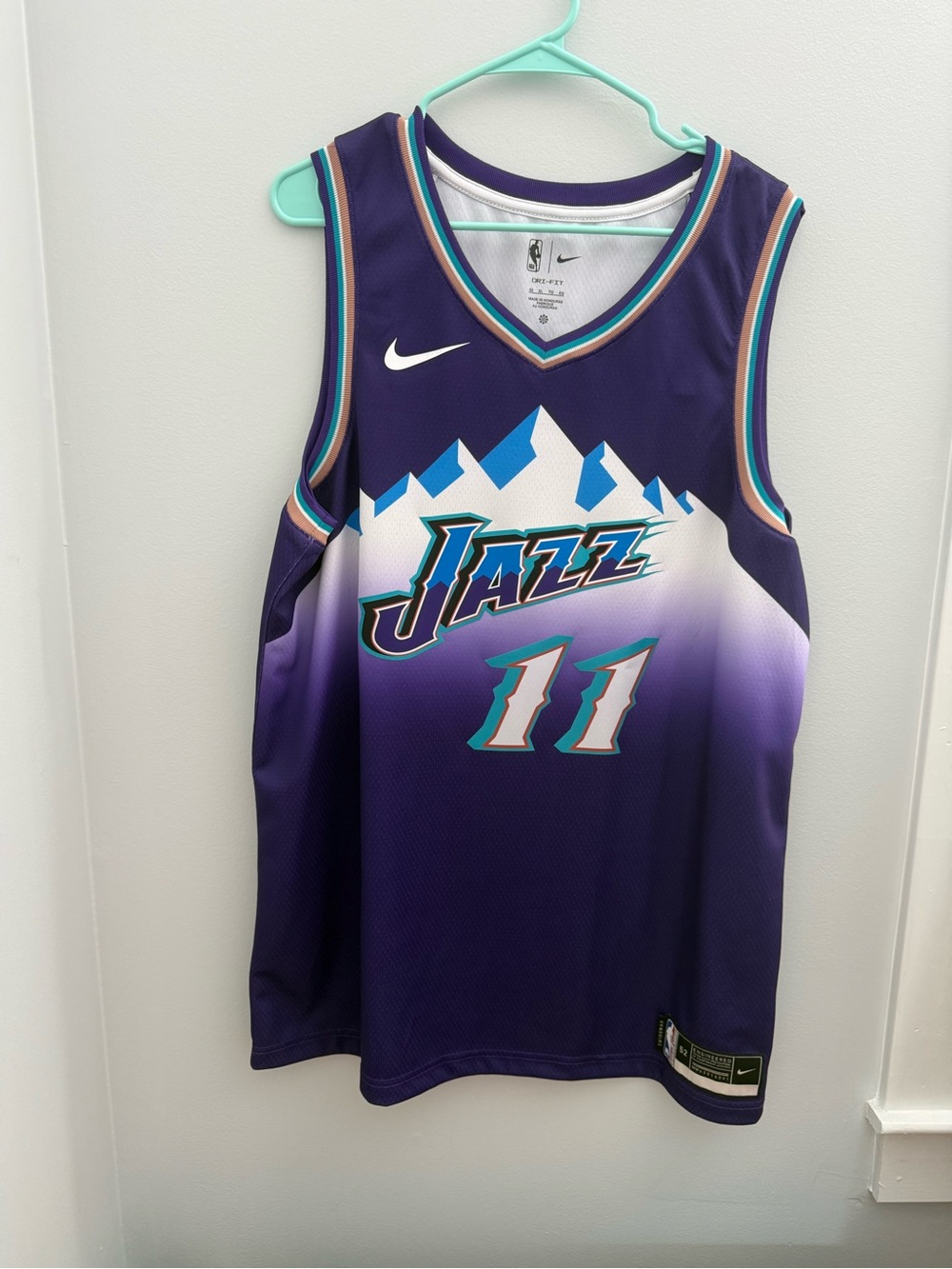 NWT Nike Purple Utah Jazz #11 Swingman Jersey with Teal Accents